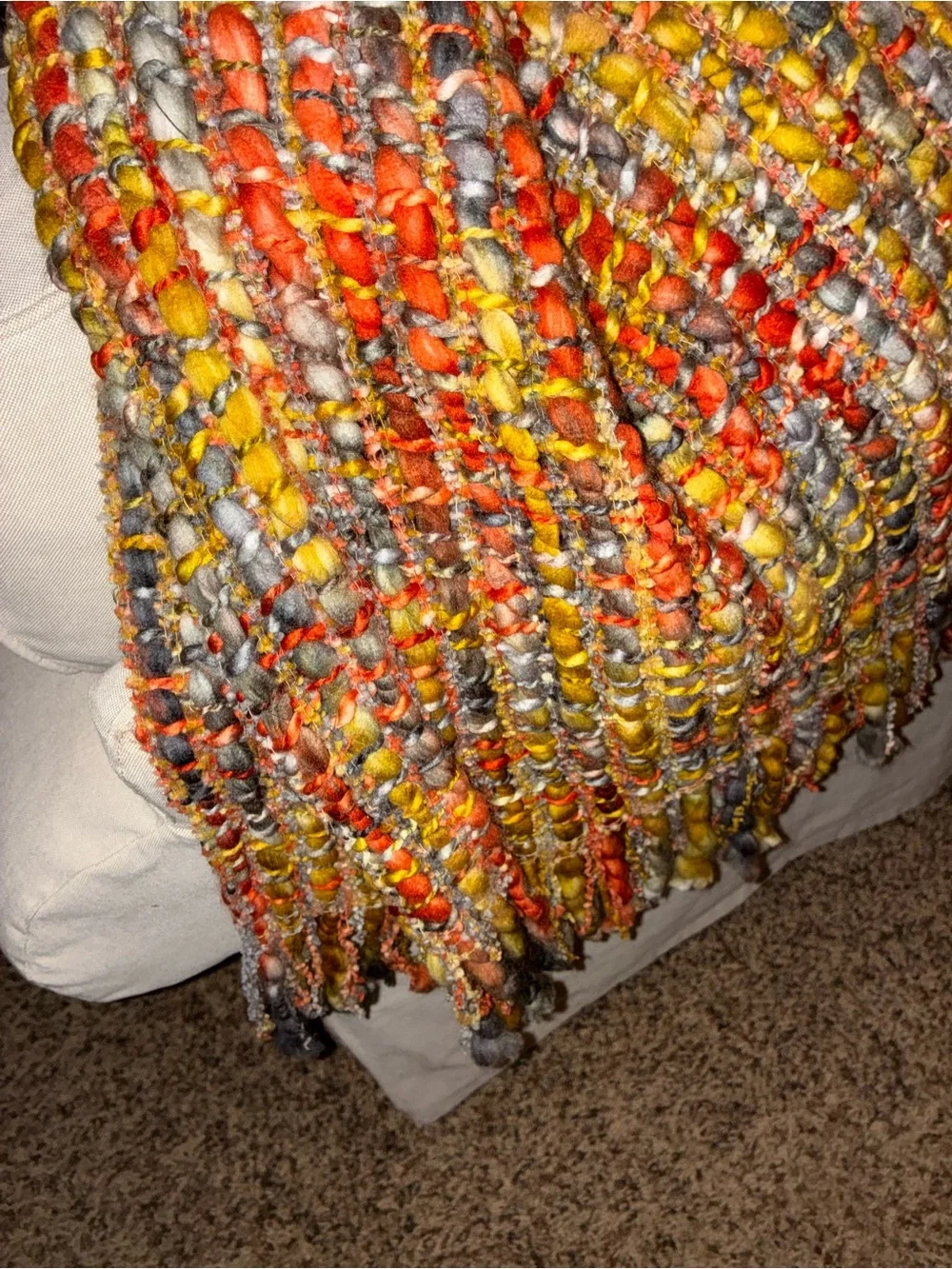 NWT Wild Petals Chunky Fringed Throw Fall Colors